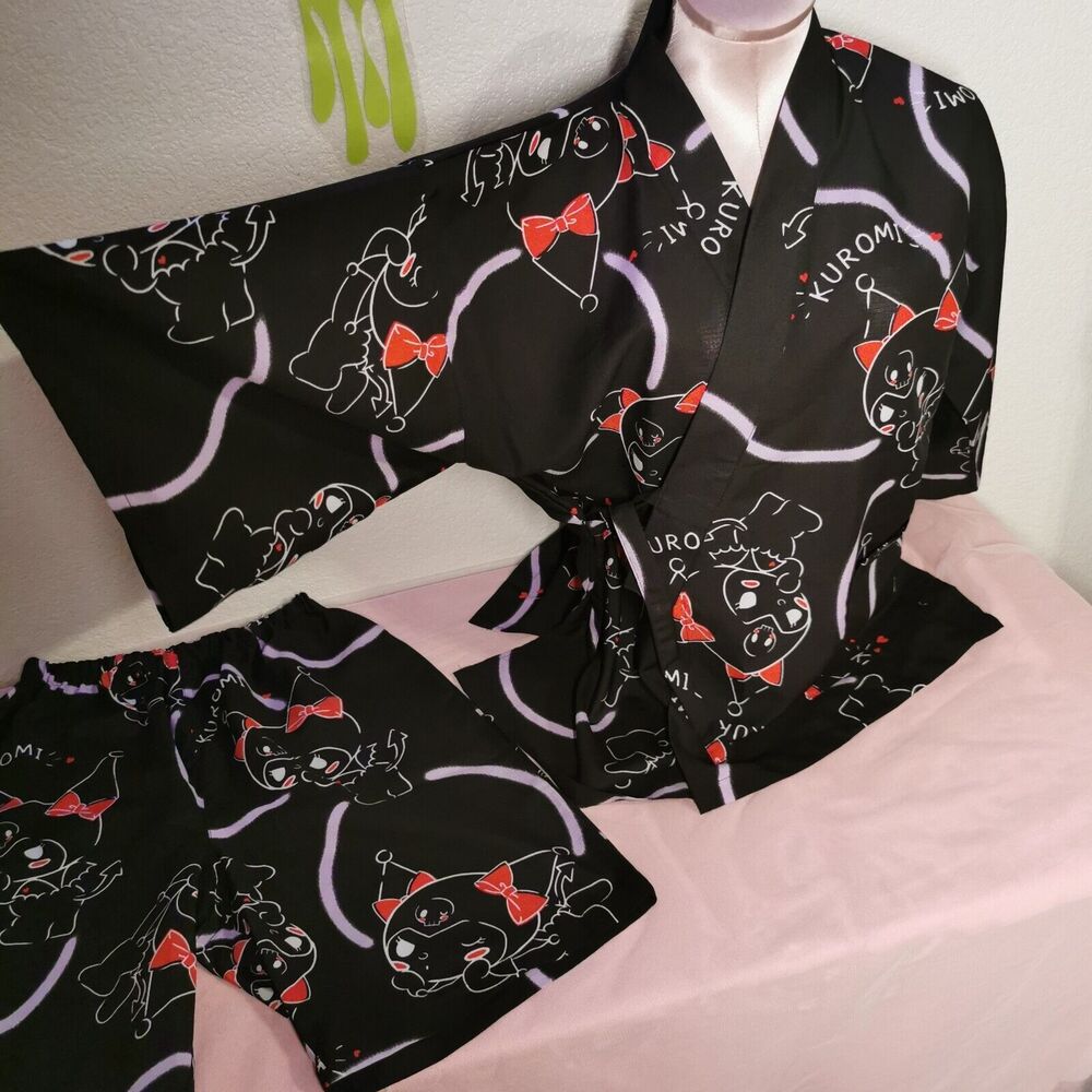 Black Kuromi Outfit Size Small Top + Shorts Cosplay Sleepwear Halloween Kawaii
